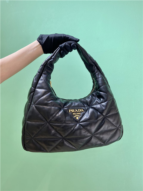 PRADA バッグ Prada Large Topstitched Nappa-Leather Bag 1BC183 Black | AAA Purse