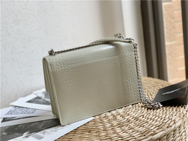 Saint Laurent バック Saint Laurent Black Croc Embossed