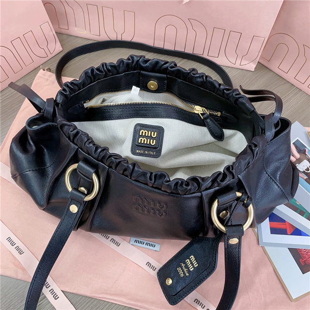 Miu Miu Joie Nappa Leather Bag 5BG289 Black | AAA Purse