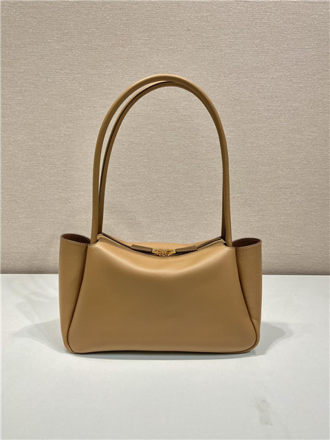 PRADA バッグ キャラメル Prada Beige Calfskin Leather Bauletto Top Handle Bag