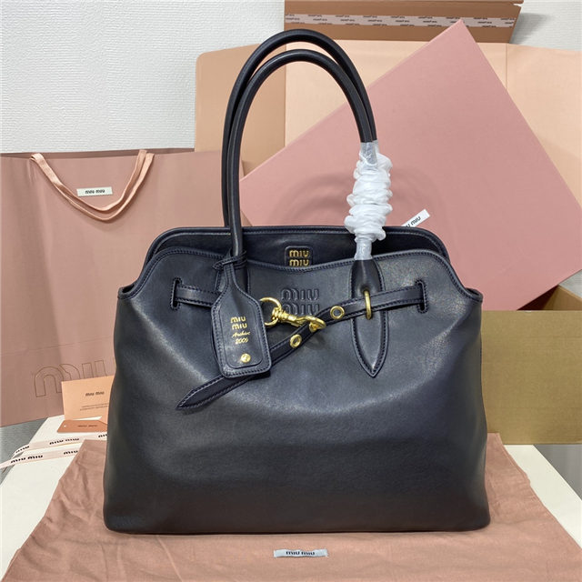 Miu Miu Aventure Nappa Leather Bag 5BG291 Black AAA Purse