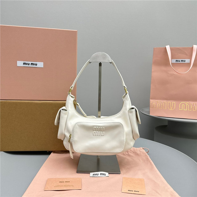 Miu Miu Wander Matelasse L Hobo Bag 5BC108 White | AAA Purse