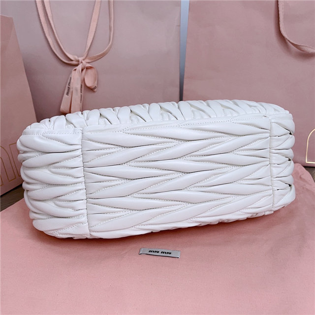 Miu Miu Wander Matelasse L Hobo Bag 5BC108 White | AAA Purse