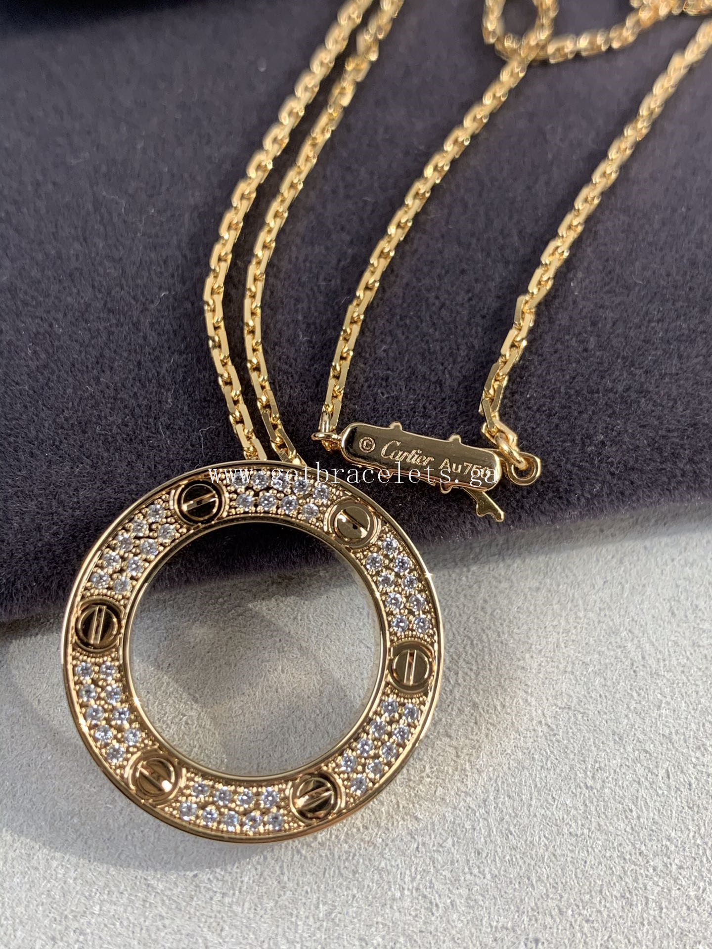 Cartier Love Necklace Rose Gold With Pave Diamonds imitation
