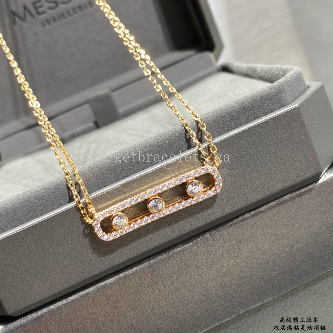 Messika Move Pave For Her Diamond Double Chain Necklace White Gold