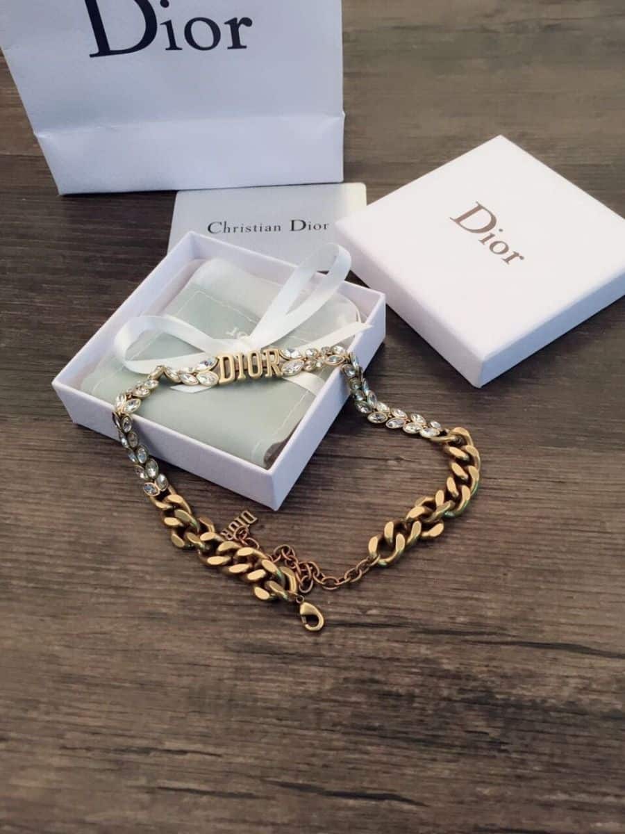 Spring Hot Selling Dior DIOR Logo Charm Thick Chain Marquise