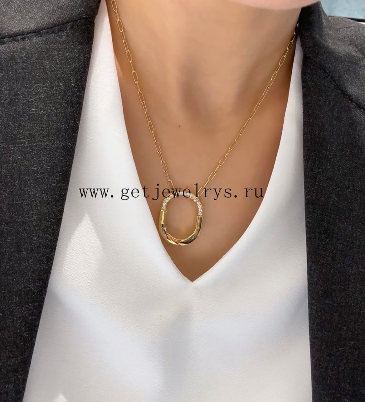 Tiffany Lock Pendant with Diamonds in Yellow Gold/Rose Gold/White