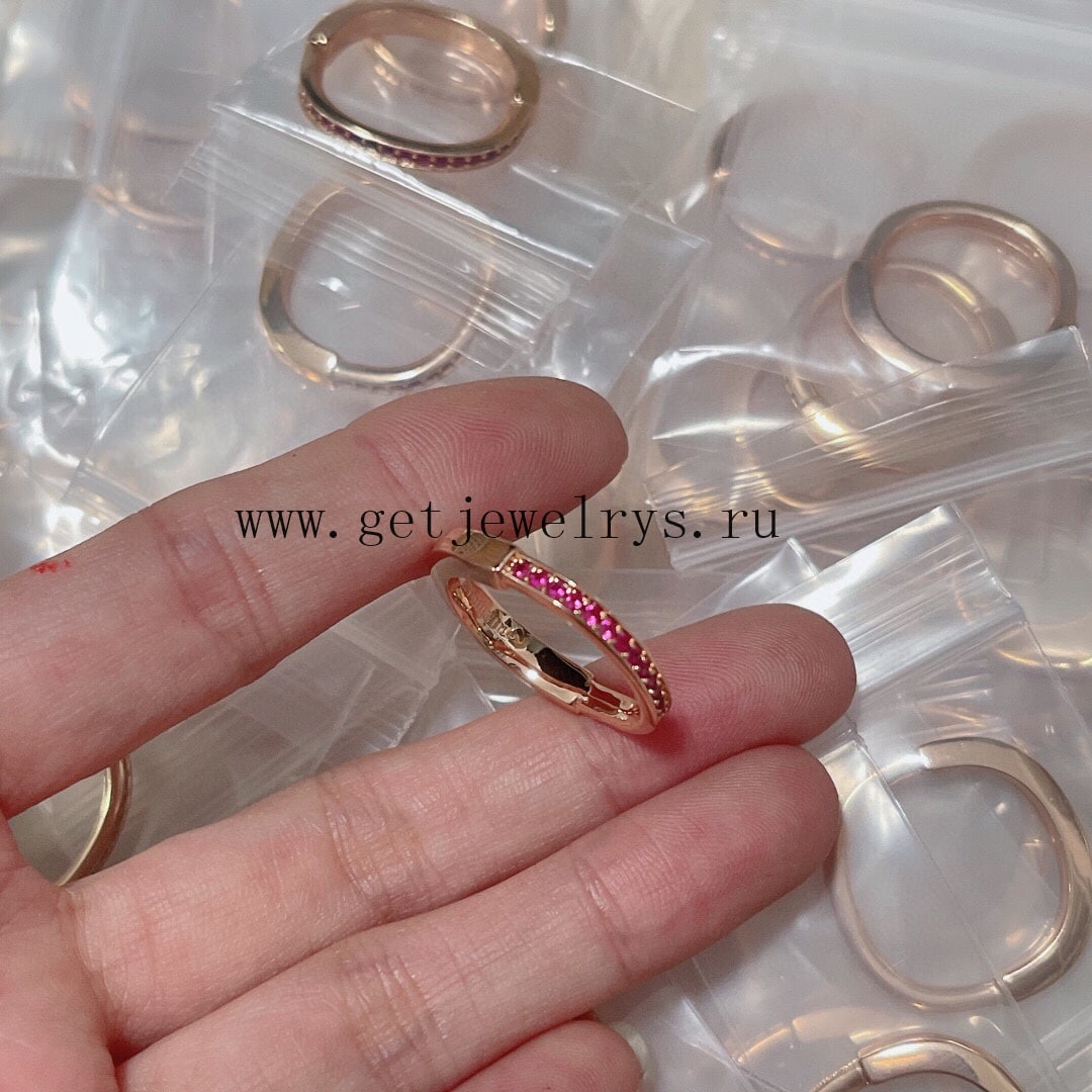 Tiffany Lock ring in Rose Gold with Pink Sapphires replica