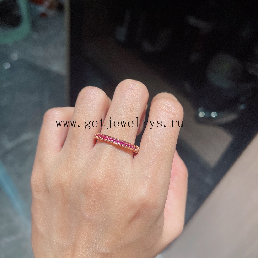 Tiffany Lock ring in Rose Gold with Pink Sapphires - replica
